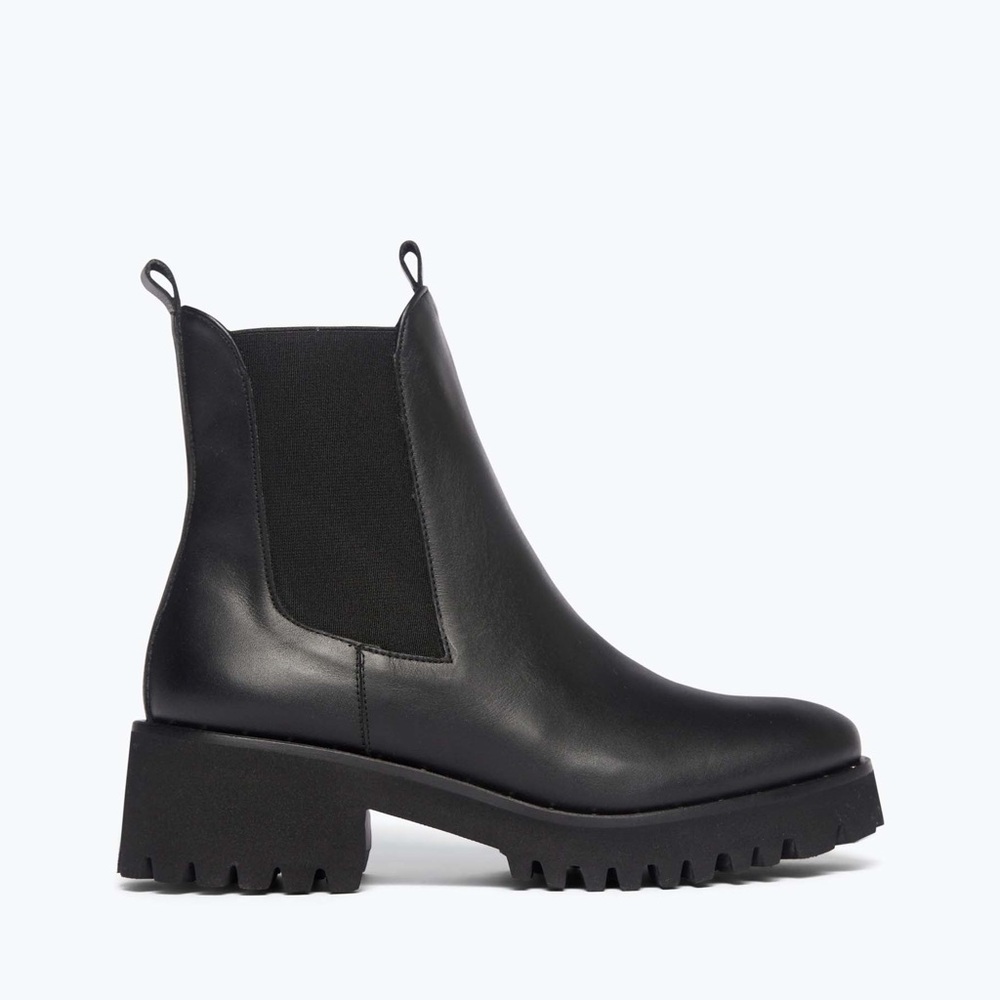 Black Leather Ankle Boots